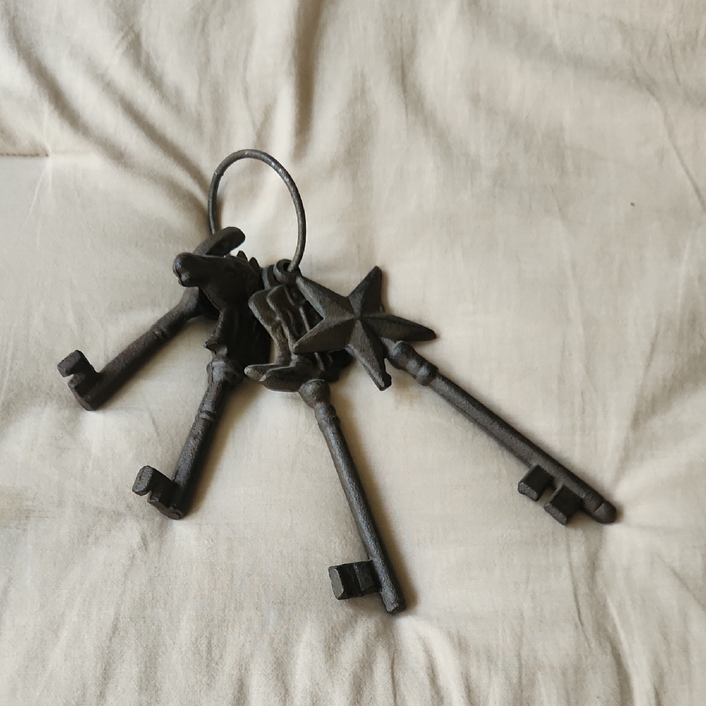 Vintage Style Black Iron Key Wall Decor